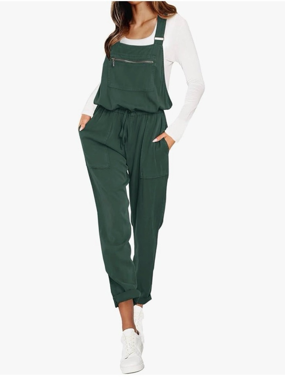 Dark Green Women's Utility Overalls